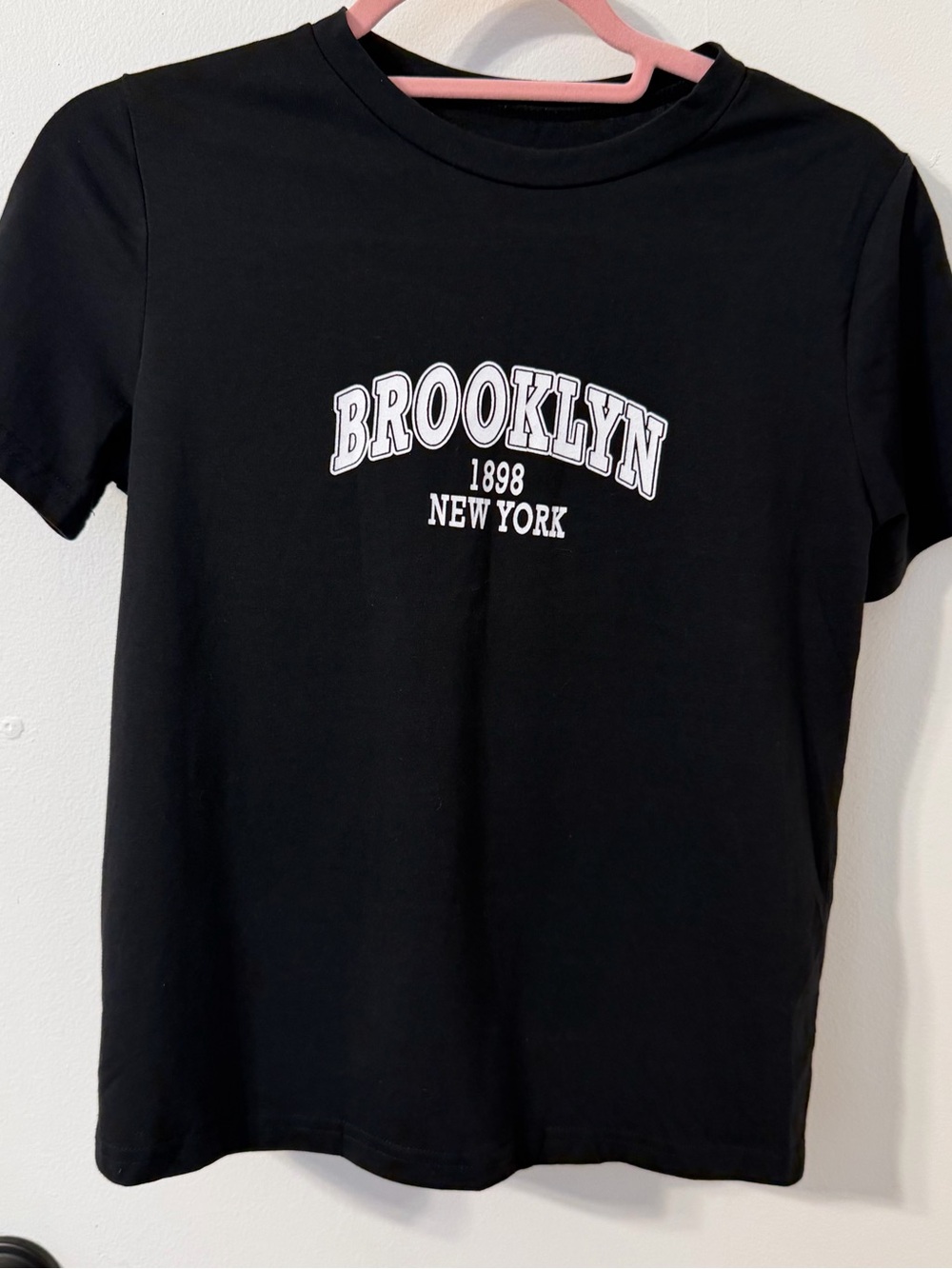 Black Short Sleeve Tee T-shirt with “BROOKLYN 1898 NEW YORK”